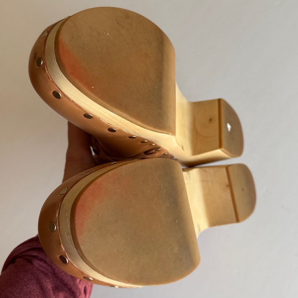 Loeffler Randall honey Lupa mid heel wood clogs women’s 10 - Picture 6 of 8